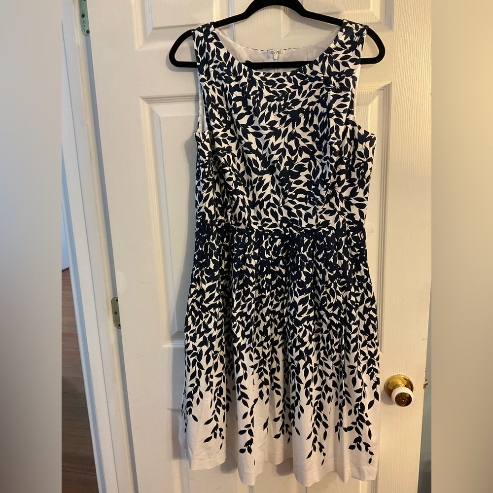 Talbots party dress waist pleats flat pockets size 12